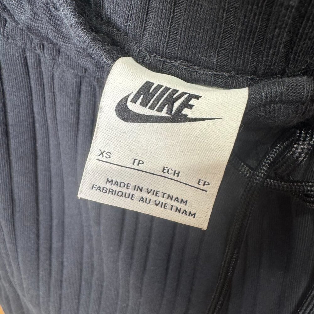 Nike Women's Sportswear Black Thick Jersey Ribbed Wide Leg Pants Size XS - Picture 6 of 10
